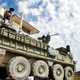A five kilowatt laser aboard a U.S. Army Stryker infantry combat vehicle.